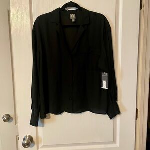Black Button-Up Blouse